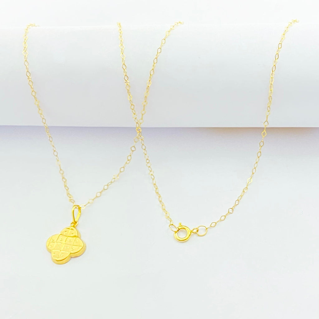 18K Real Gold VC Box Necklace And Earring Set - Embellish Gold