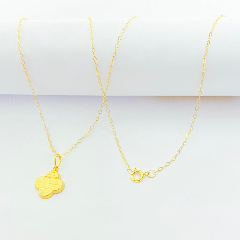 18K Real Gold VC Box Necklace And Earring Set - مجموعة احتفالية - Embellish Gold