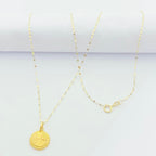 18K Real Gold Round Cut Necklace - Embellish Gold
