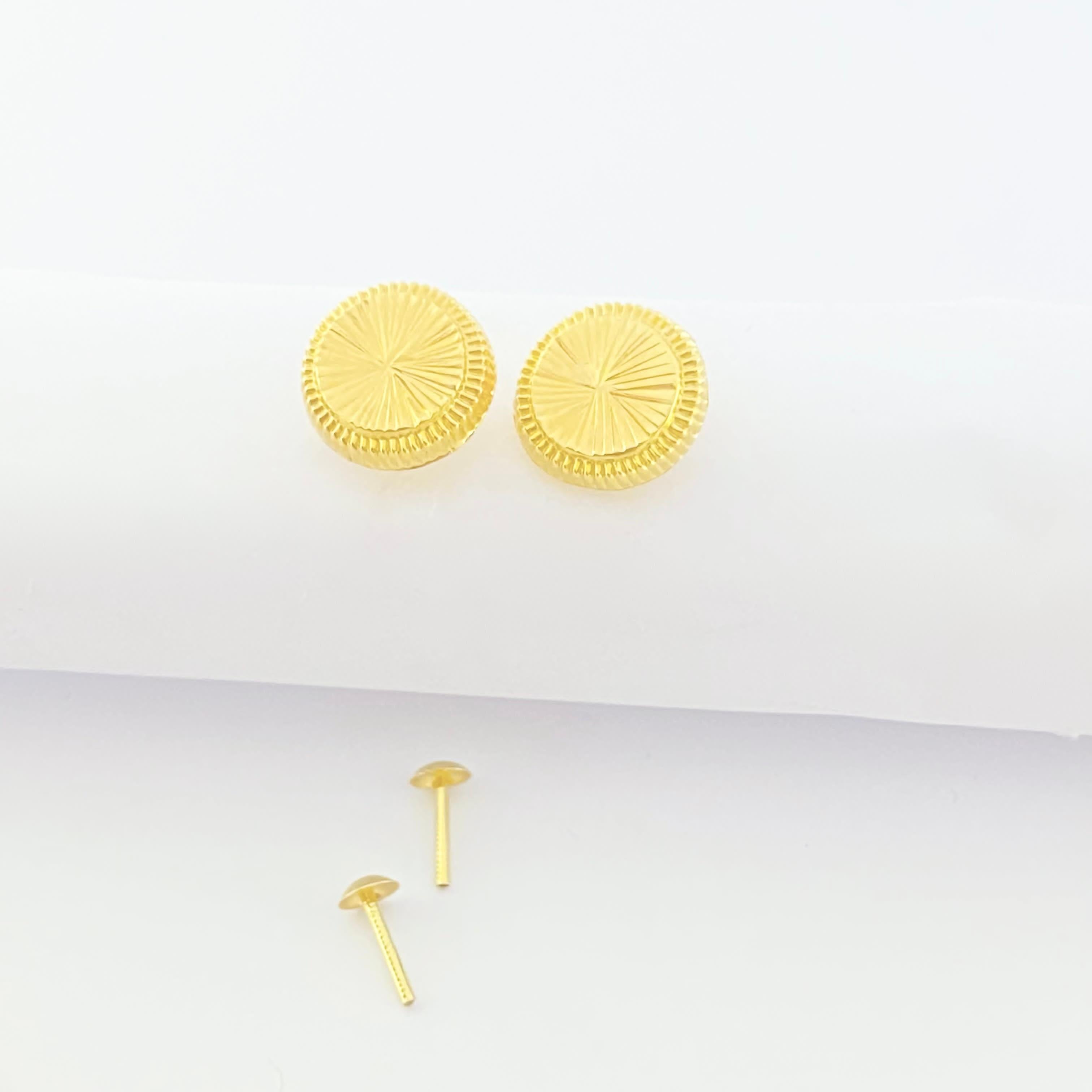 18K Real Gold Round Cut Necklace And Earring Set - Embellish Gold