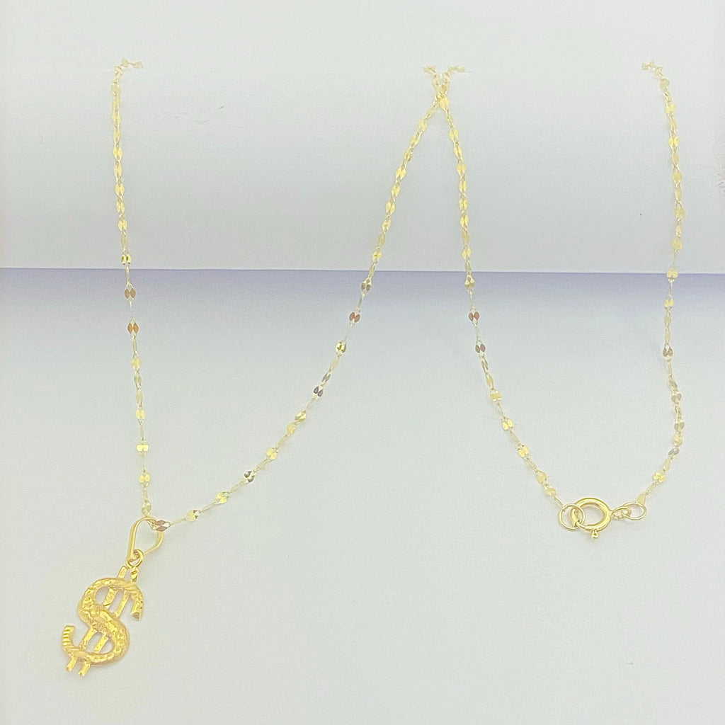 18K Real Gold Dollar Style Necklace - Embellish Gold