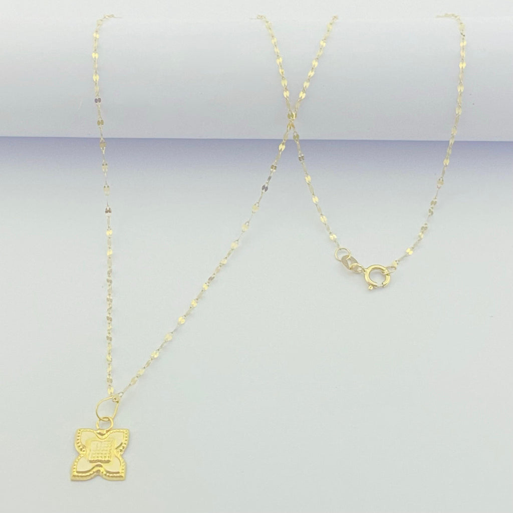 18K Real Gold Rob Flower Necklace - Embellish Gold