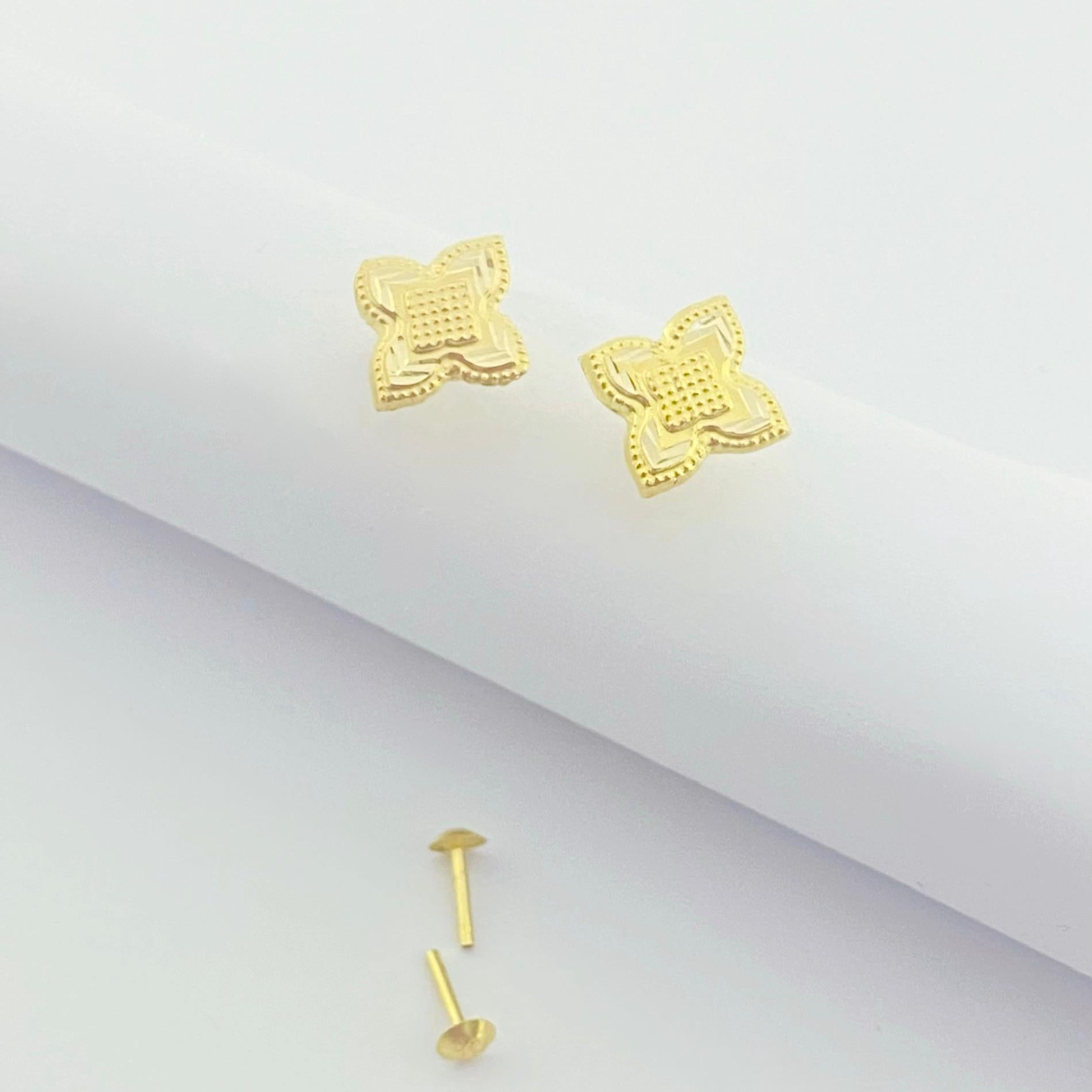 18K Real Gold Rob Flower Necklace And Earring Set - Embellish Gold