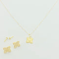 18K Real Gold Rob Flower Necklace And Earring Set - Embellish Gold
