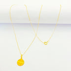 18K Real Gold Button Necklace - Embellish Gold