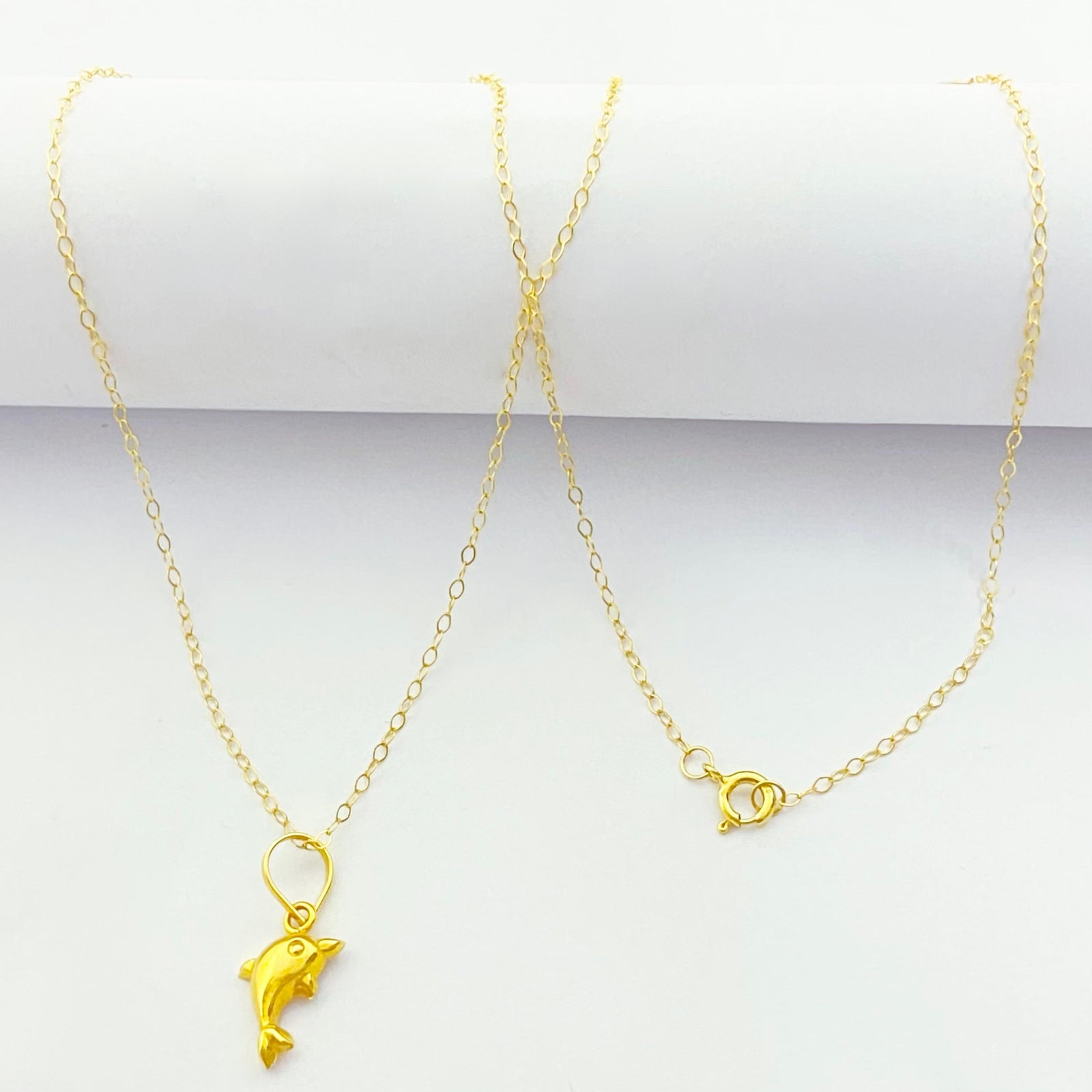 18K Real Gold Dolphine Necklace - 18k Gold Necklace - Embellish Gold