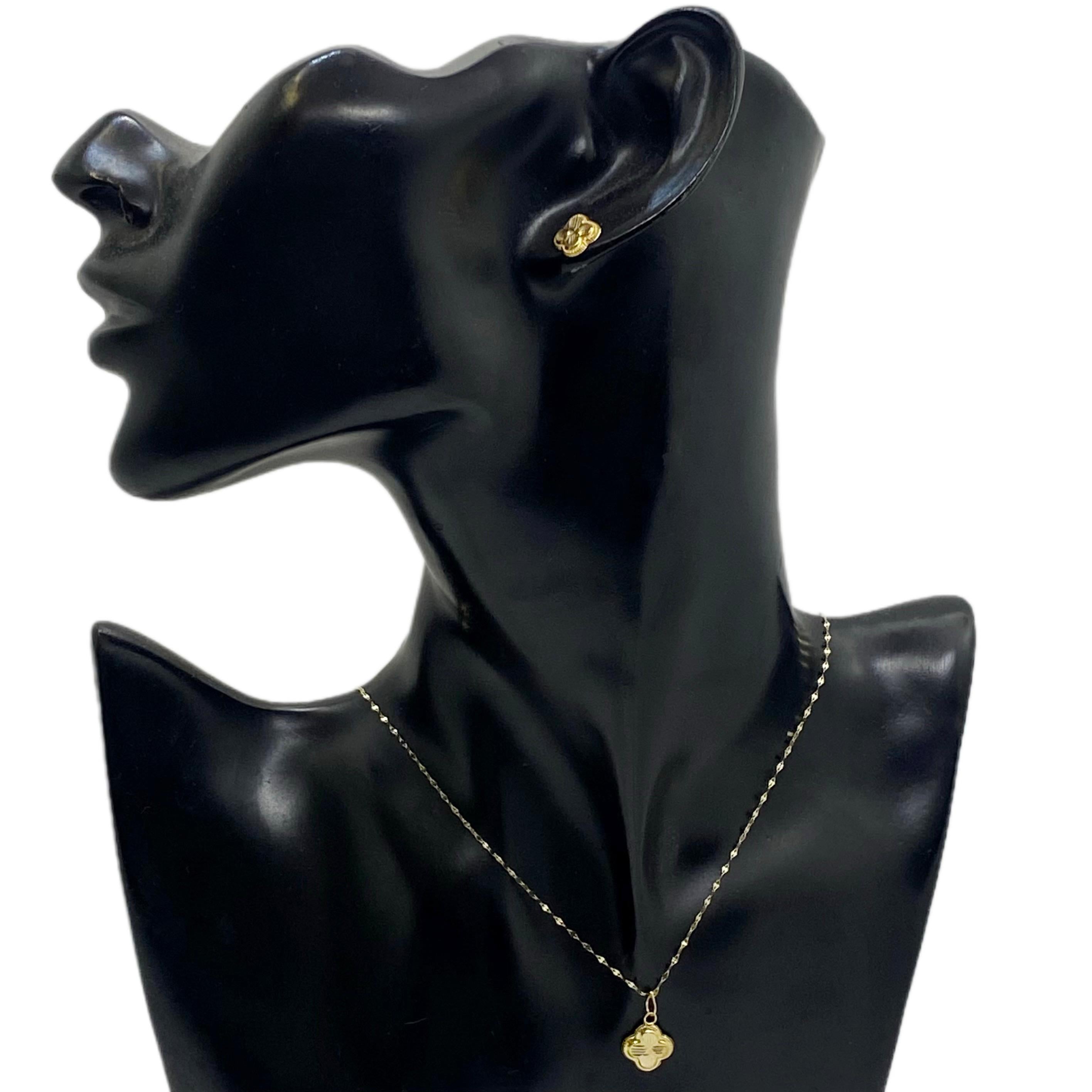 18K Real Gold VC Necklace And Earring Set - Embellish Gold
