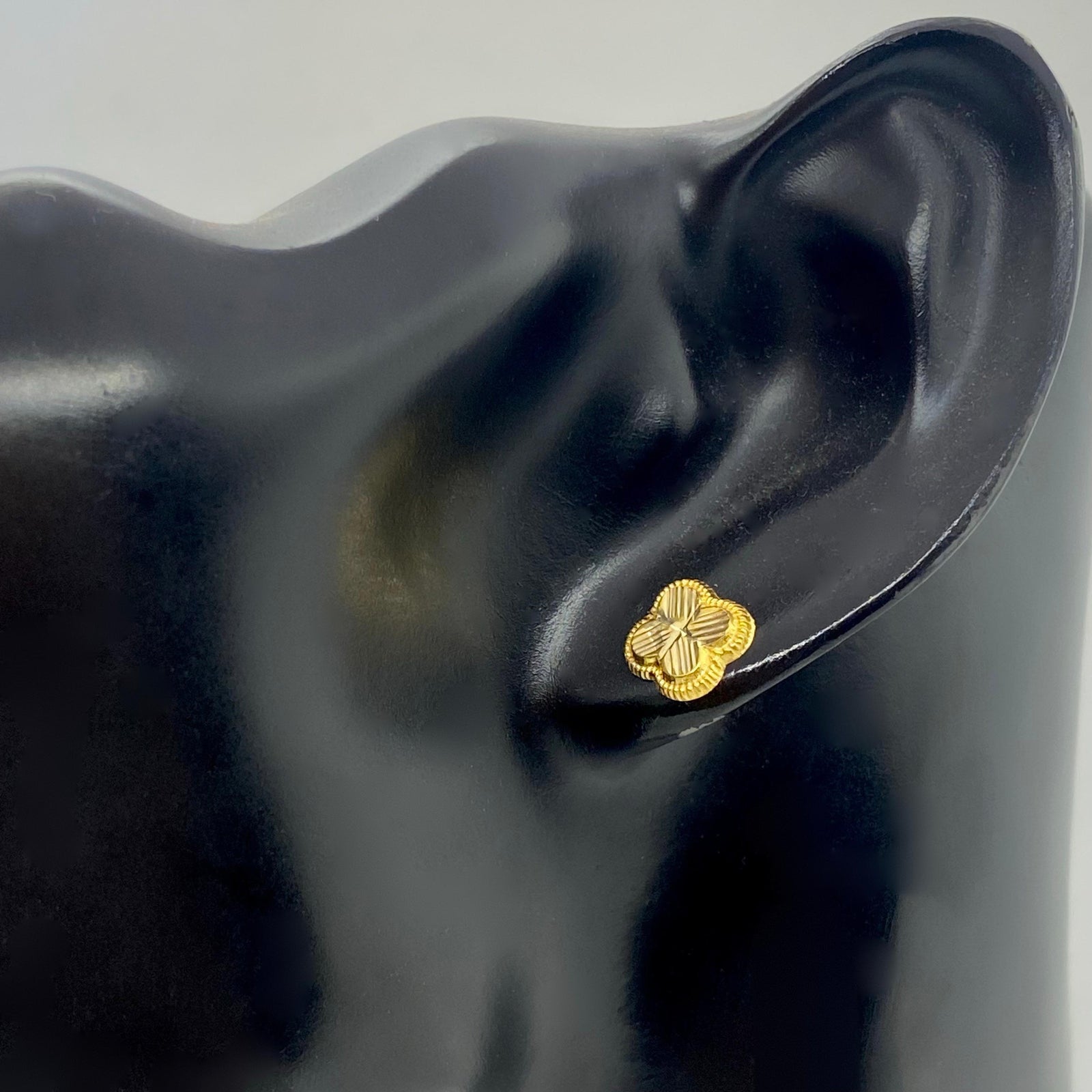 18K Real Gold VC Earrings - 18k Gold Earrings - Embellish Gold