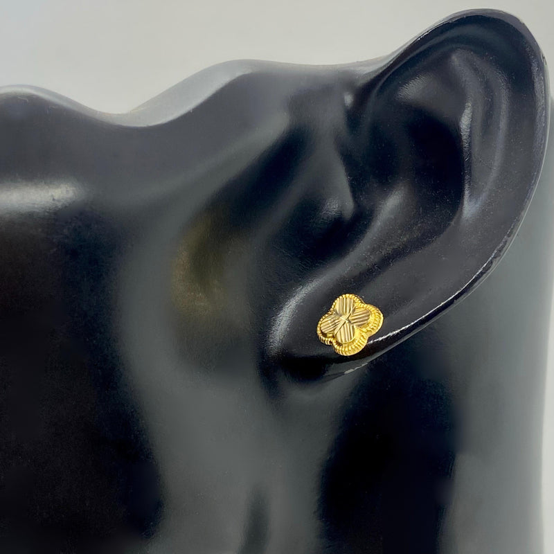 18K Real Gold VC Earrings - 18k Gold Earrings - Embellish Gold