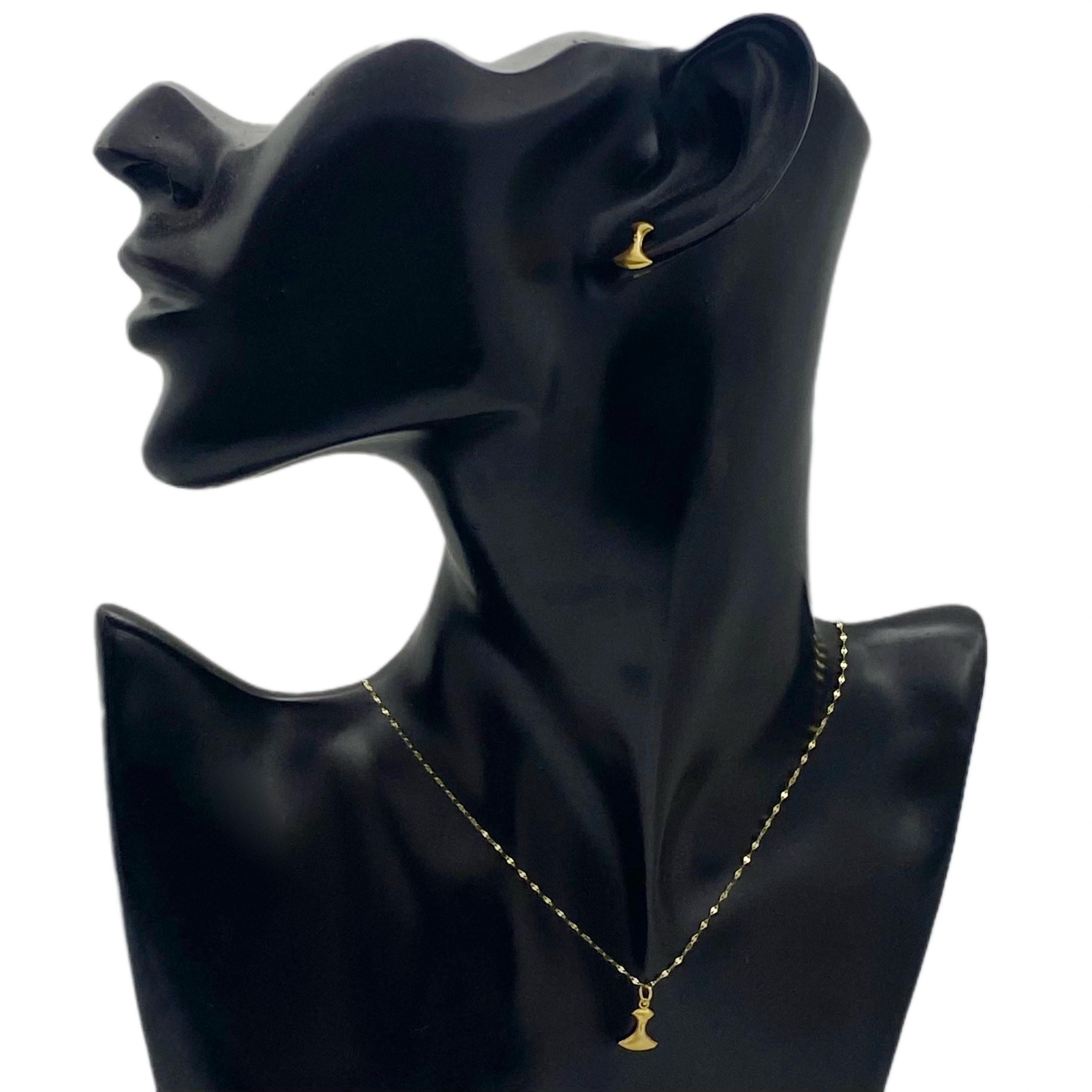 18K Real Gold Tif Necklace And Earring Set - Embellish Gold