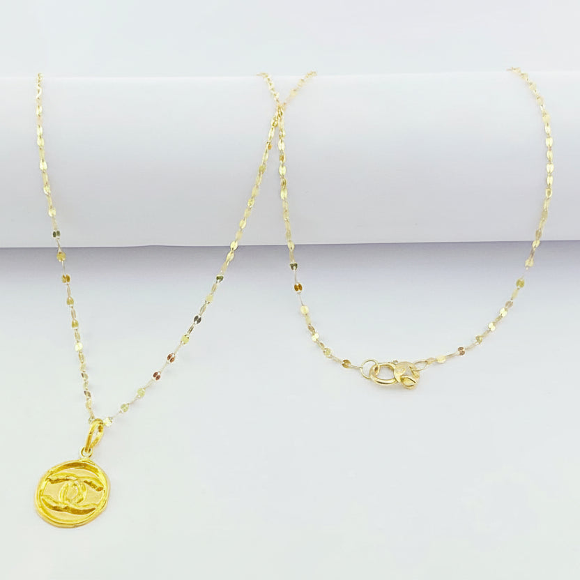 18K Real Gold CC Necklace - 18k Gold Necklace - Embellish Gold