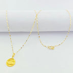 18K Real Gold CC Necklace And Earring Set - Embellish Gold