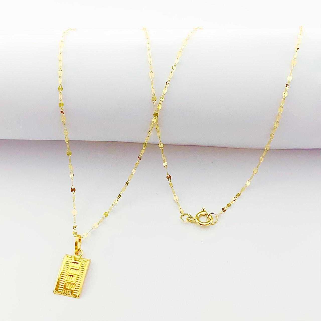 18K Real Gold Maze Necklace - 18k Gold Necklace - Embellish Gold