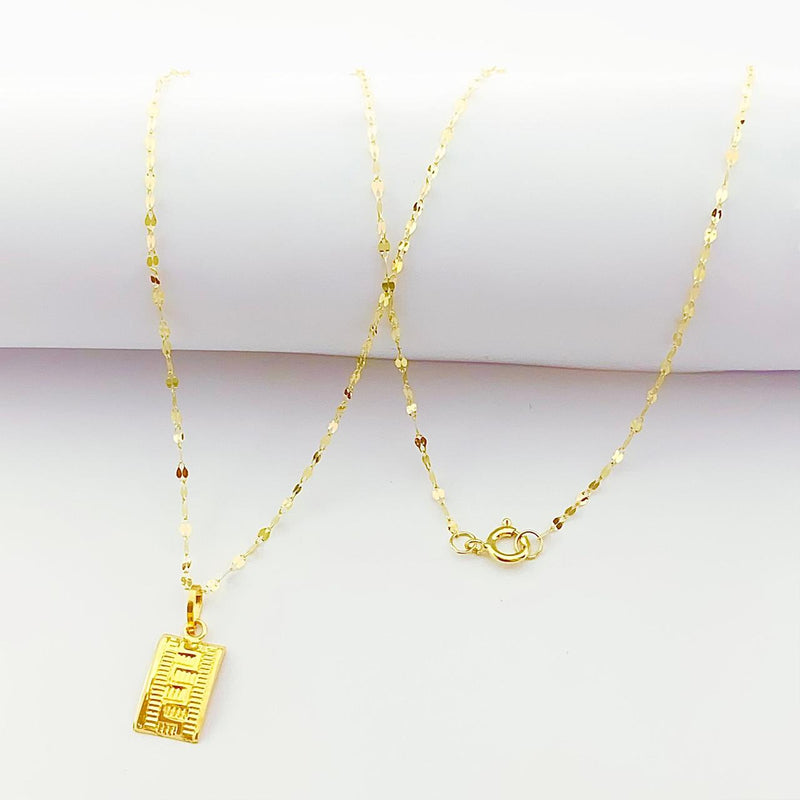 18K Real Gold Maze Necklace - 18k Gold Necklace - Embellish Gold