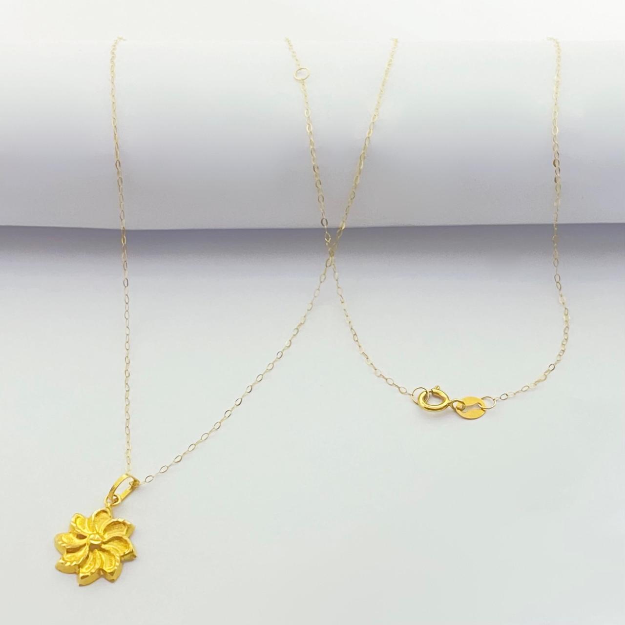 18K Real Gold Field Flower Necklace - Embellish Gold