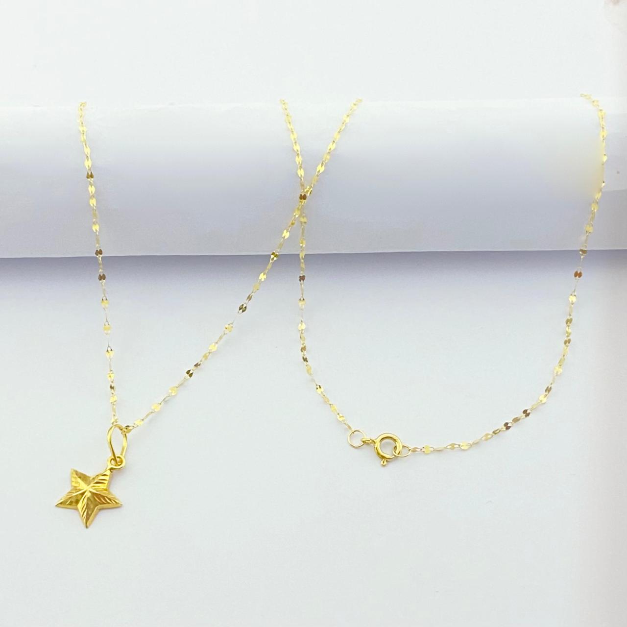 18K Real Gold Super Star Necklace - 18k Gold Necklace - Embellish Gold