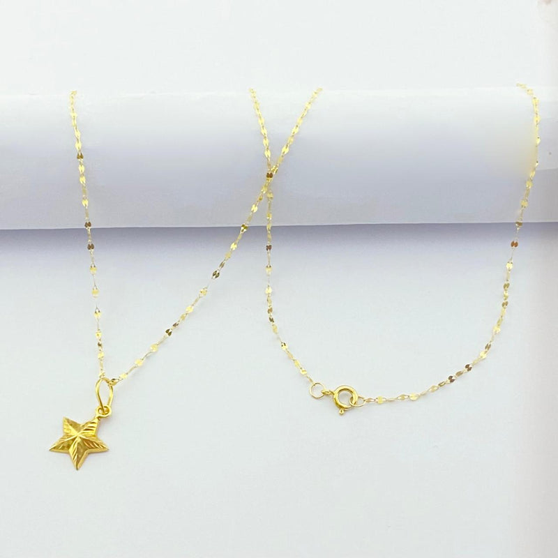 18K Real Gold Super Star Necklace - 18k Gold Necklace - Embellish Gold
