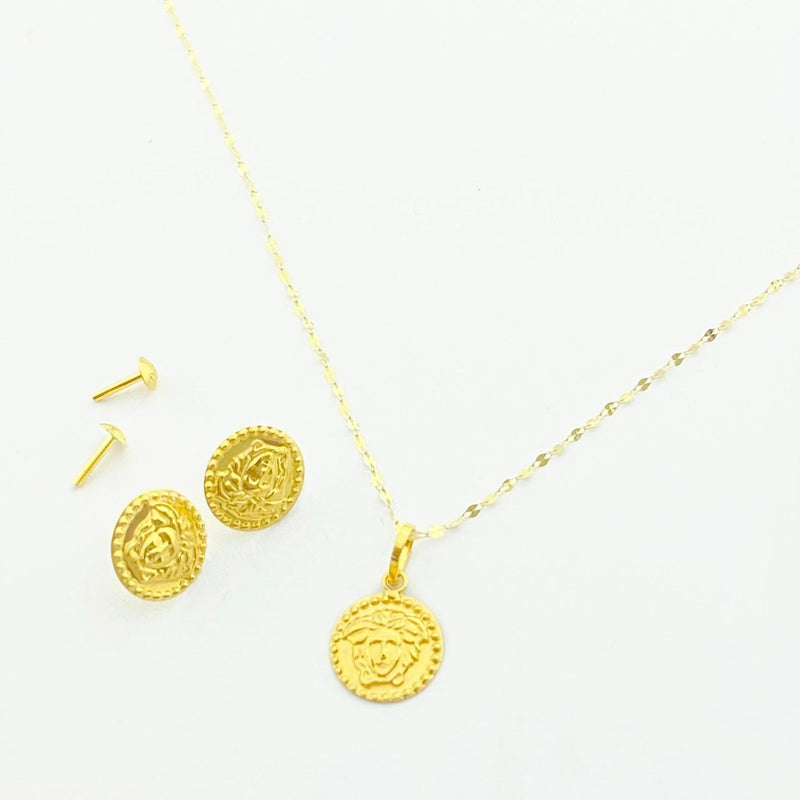 18K Real Gold Star Bucks Necklace And Earring Set - ad collection - Embellish Gold