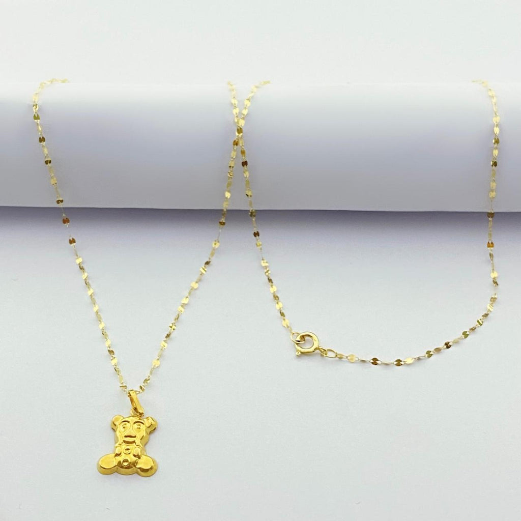18K Real Gold Teddy Necklace - Embellish Gold