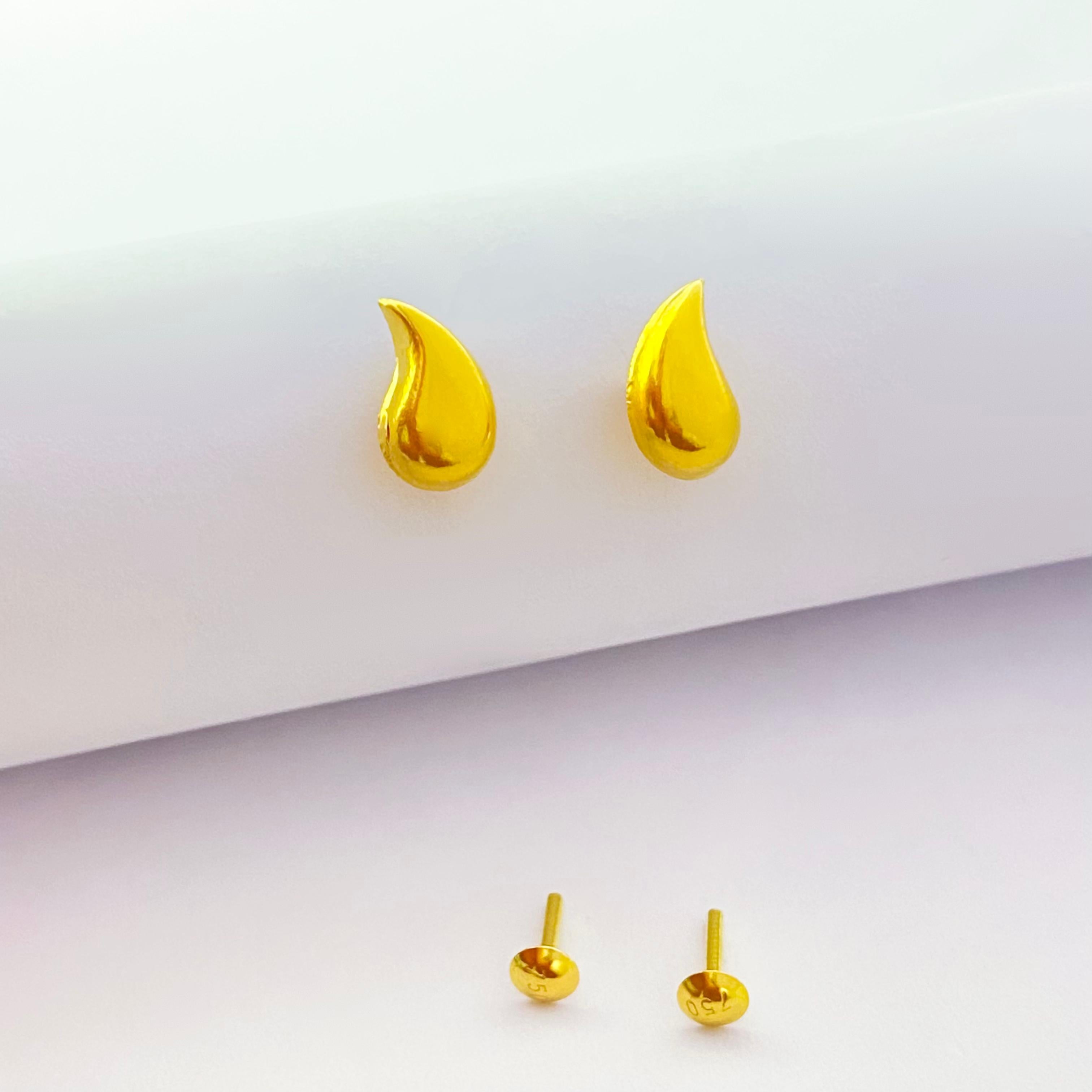 18K Real Gold Tear Drop Necklace And Earring Set - Embellish Gold