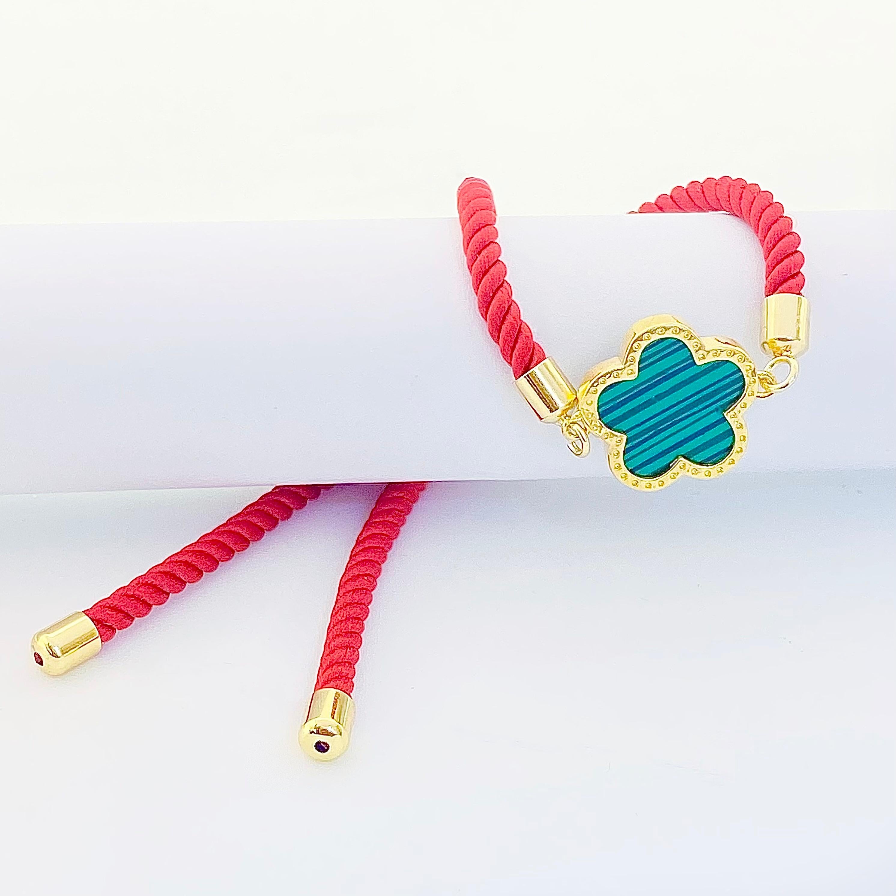 Green Star Thread Bracelet - Embellish Gold