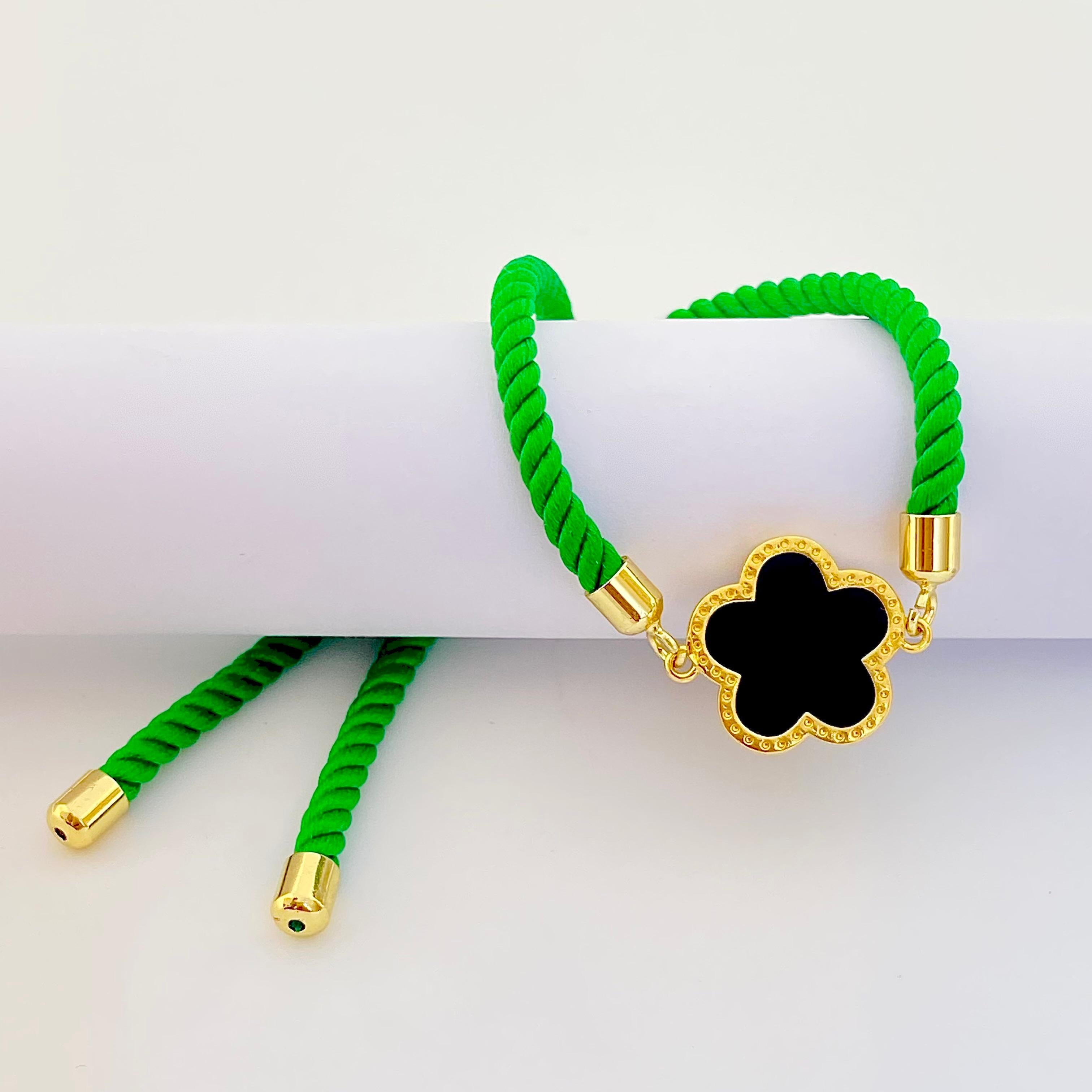 Black Star Rope Bracelet - Embellish Gold