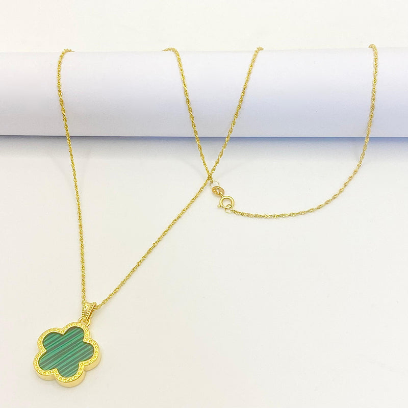 18k Gold Green Star Necklace - 18k Gold Necklace - Embellish Gold