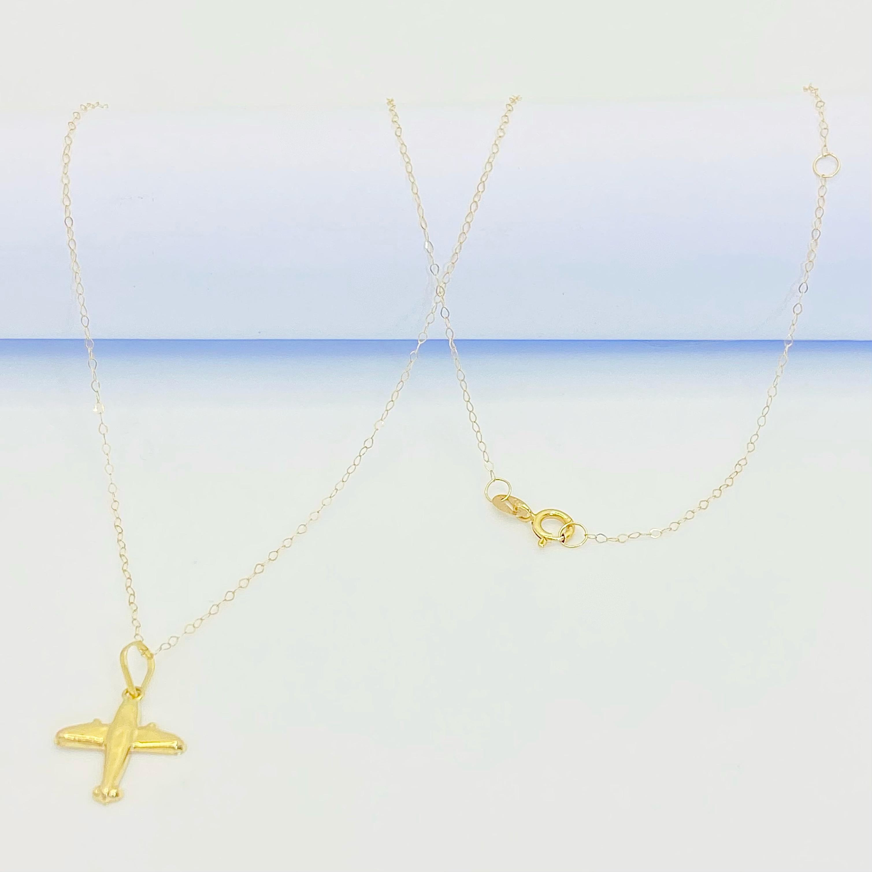 18k Gold Airplane Jewelry Set