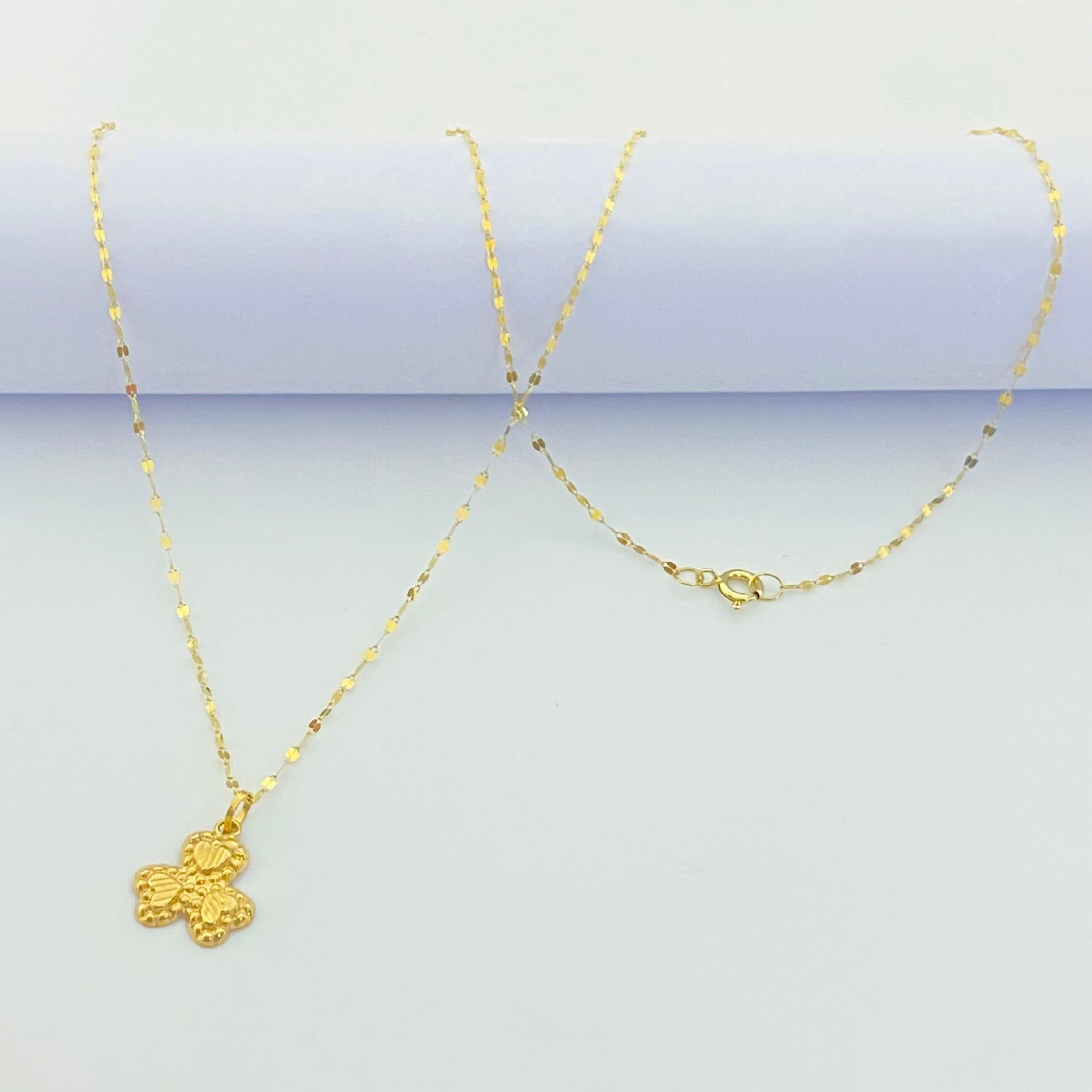18k Gold Three Petals Jewelry Set