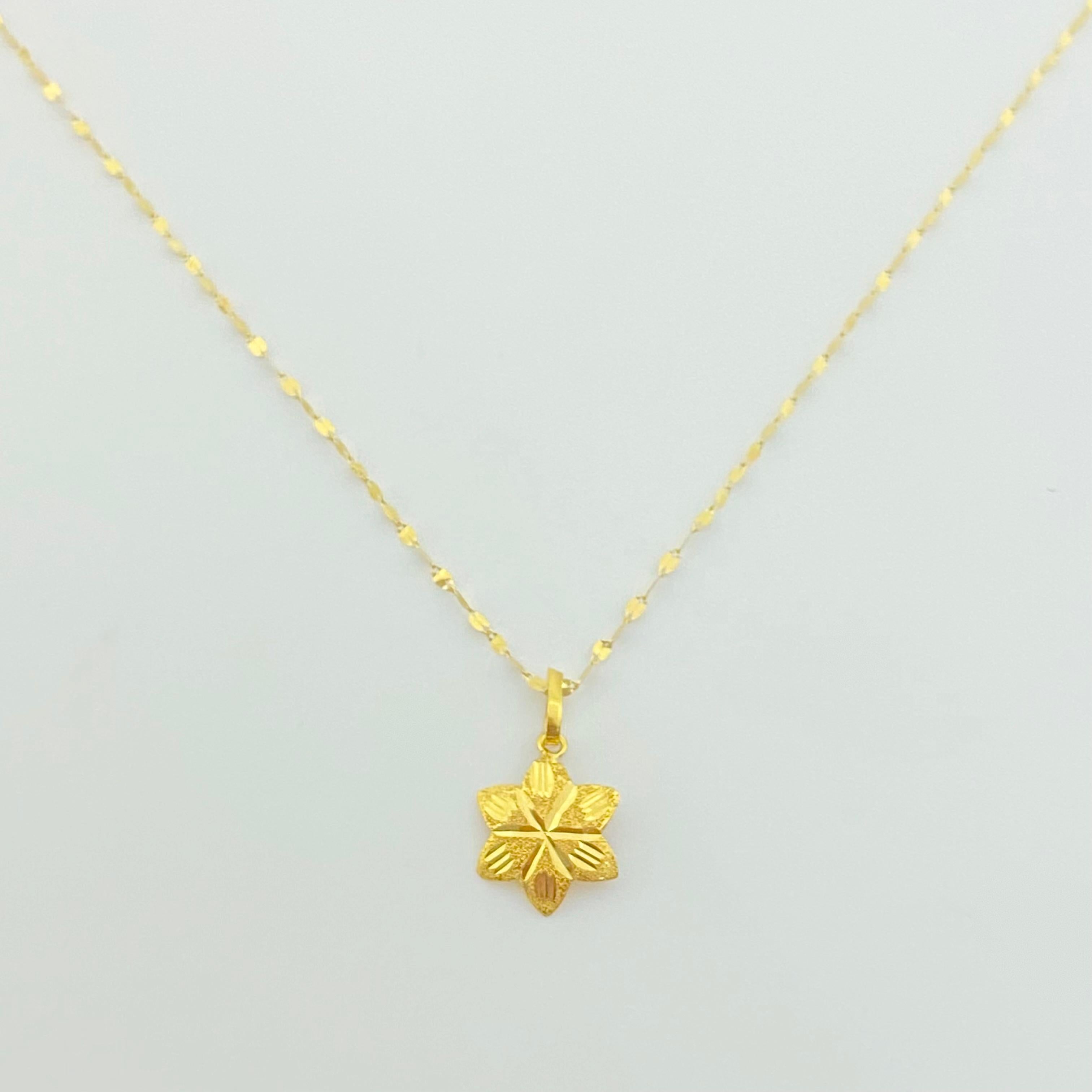 18k Gold Hexa Flower Set