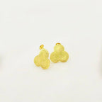 18k Gold Three Petals Screw Earrings