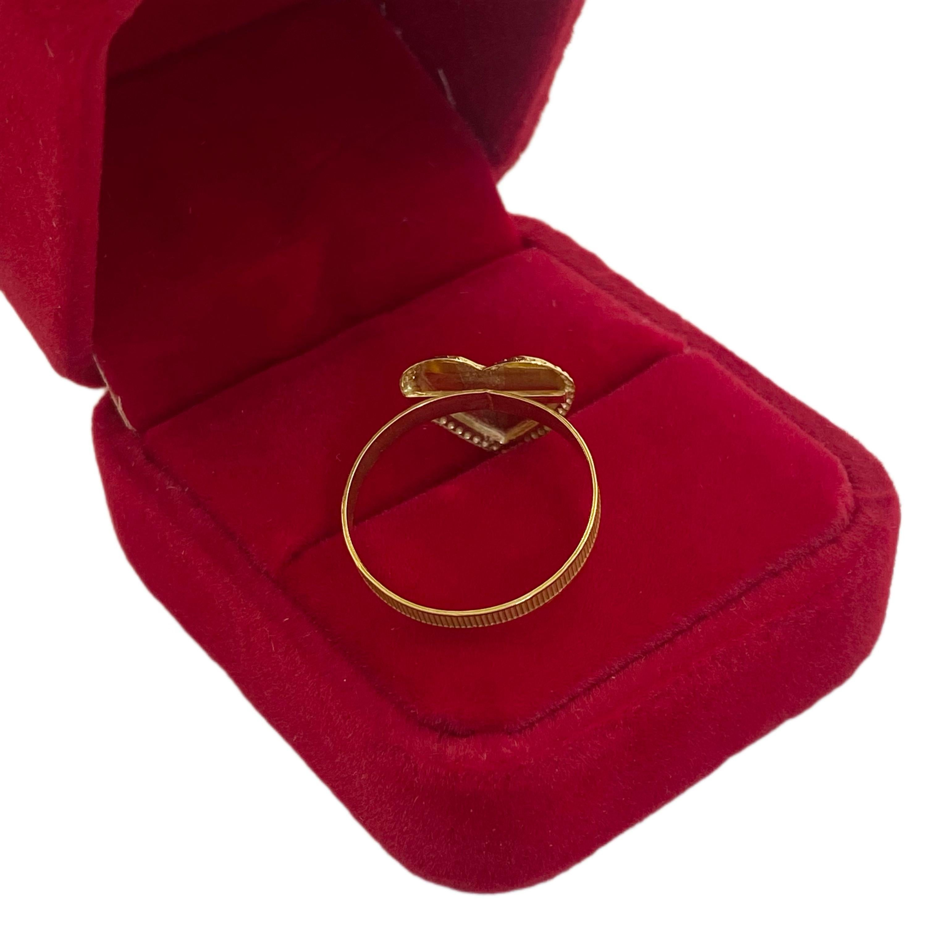 18k Gold Big Heart Ring