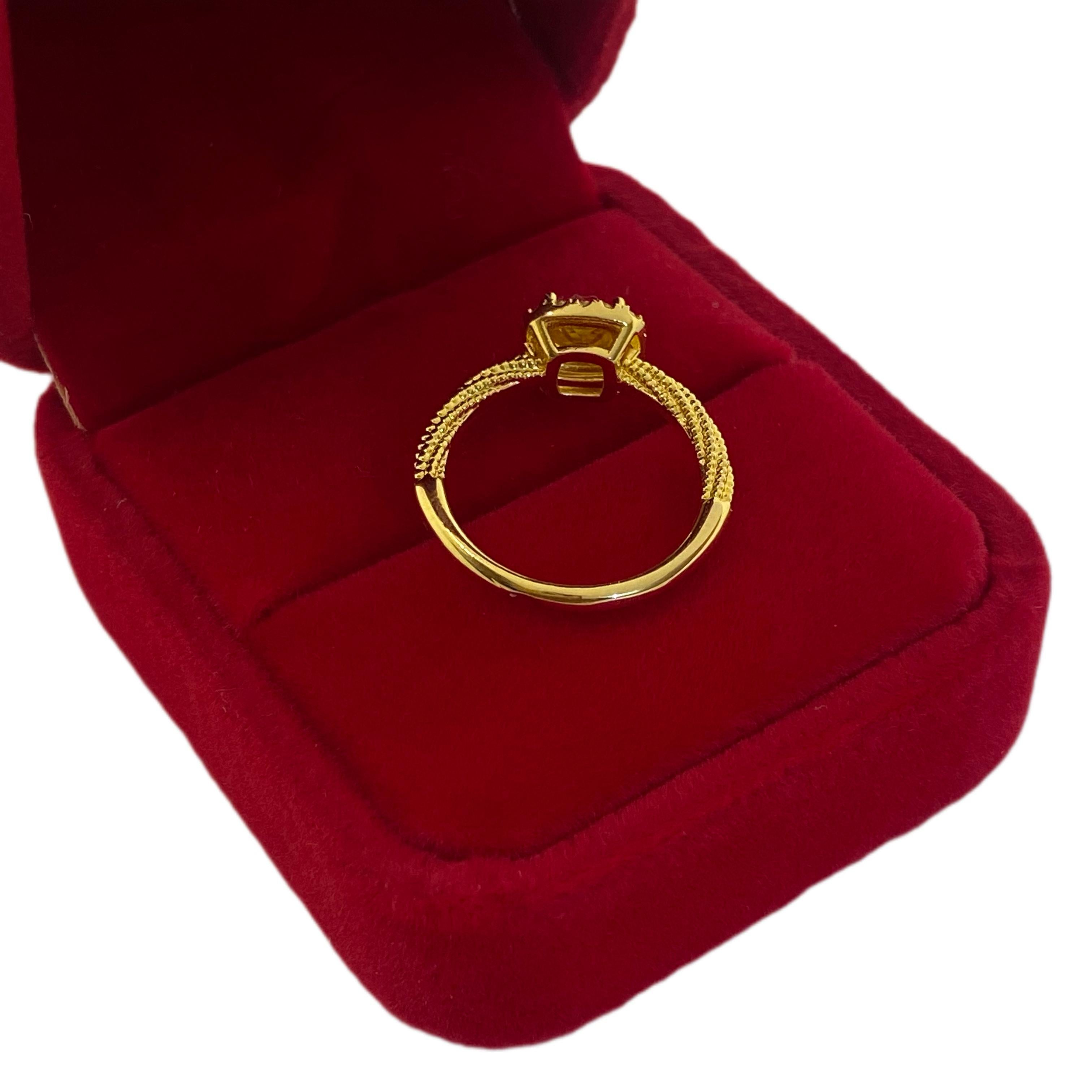 18k Gold Super Light Hallow Sugar Cube Ring