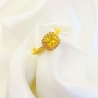 18k Gold Super Light Hollow Sugar Cube Ring