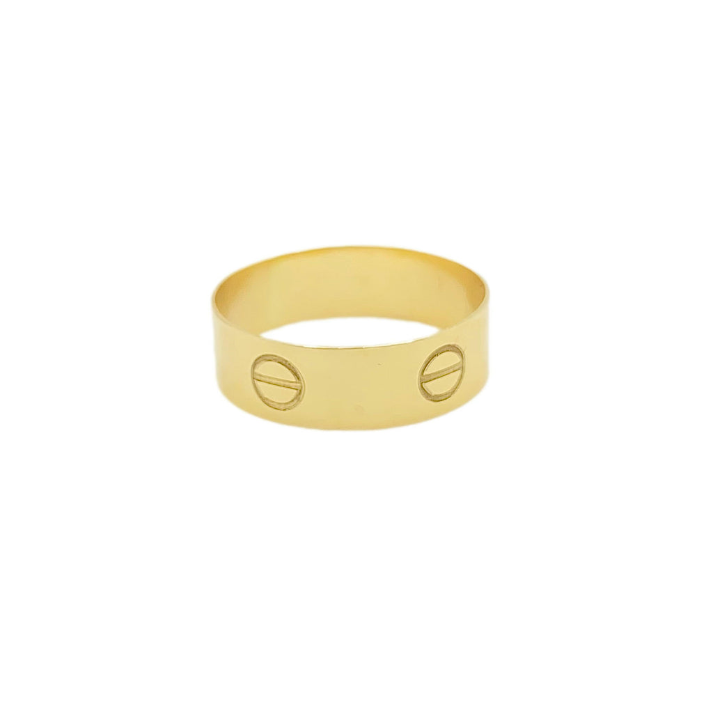 18k Gold Button Ring