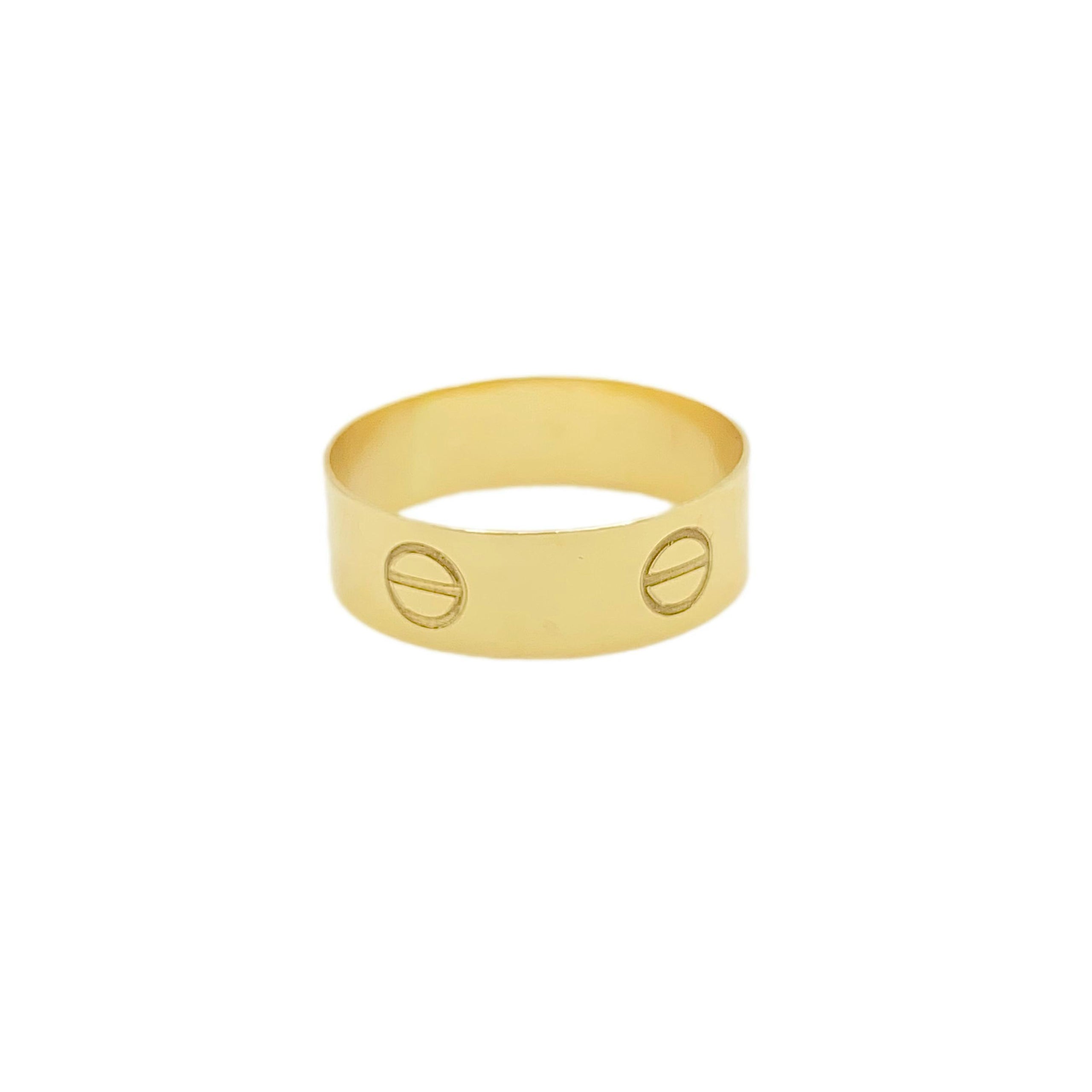 18k Gold Button Ring