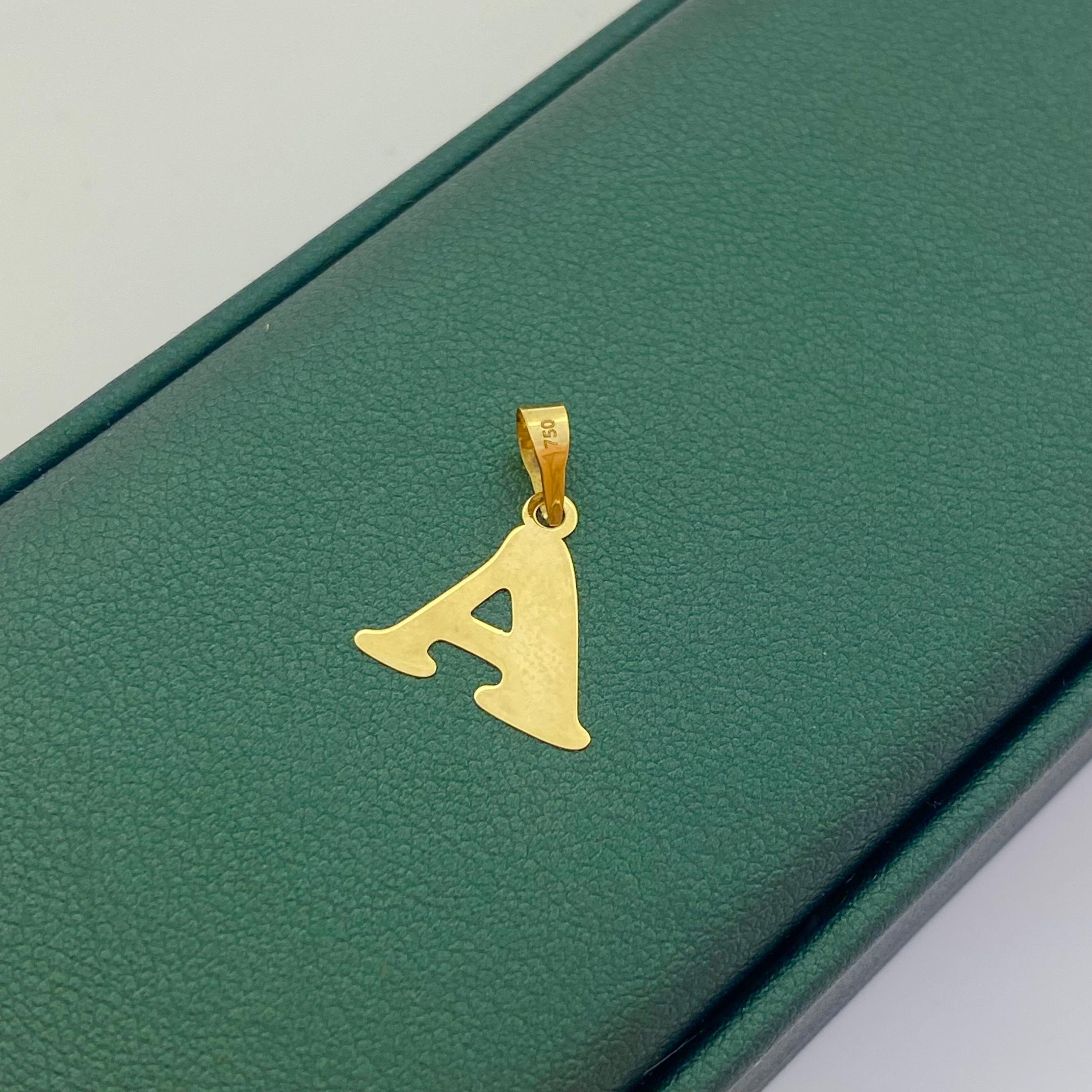 18k Gold Alphabet Pendants