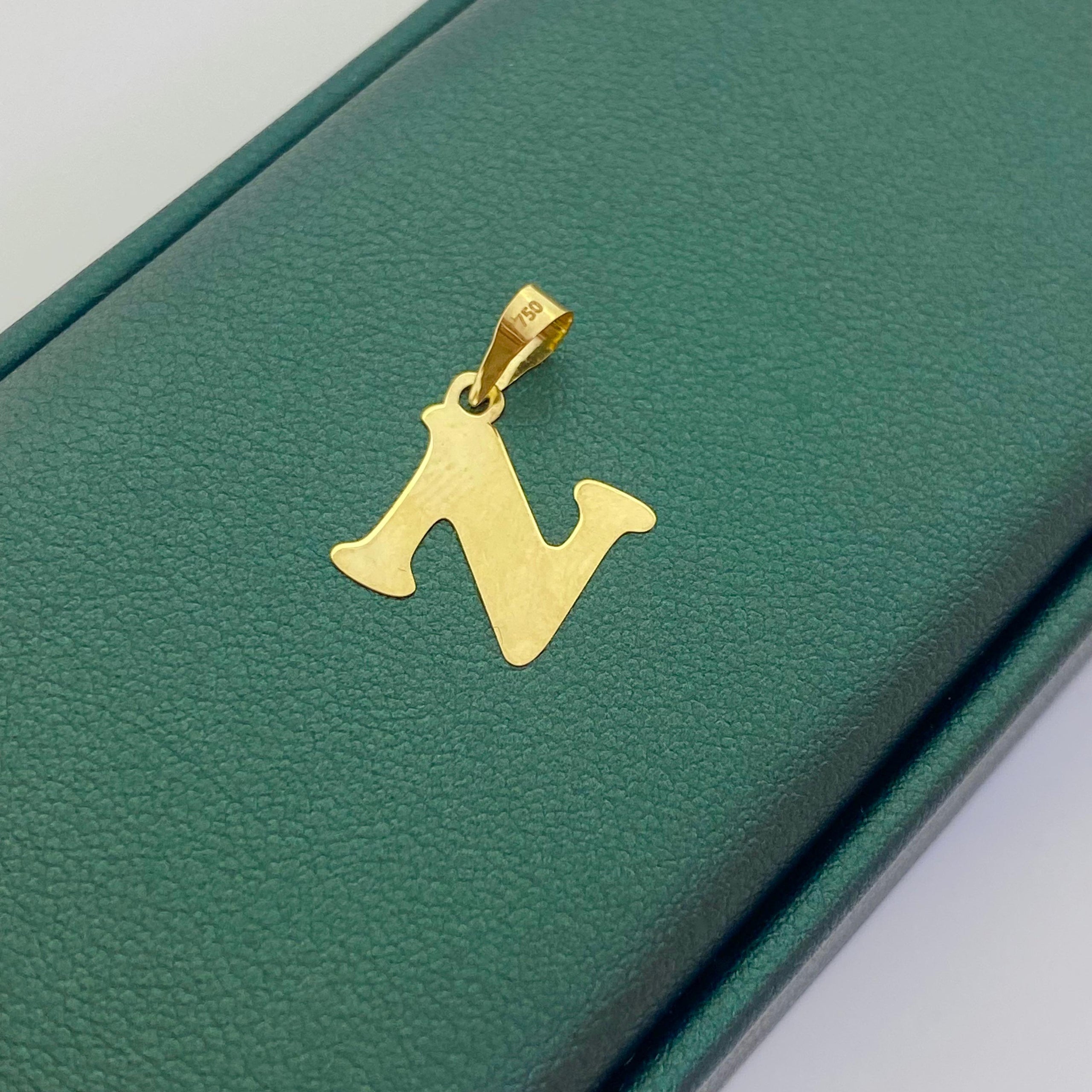 18k Gold Alphabet Pendants