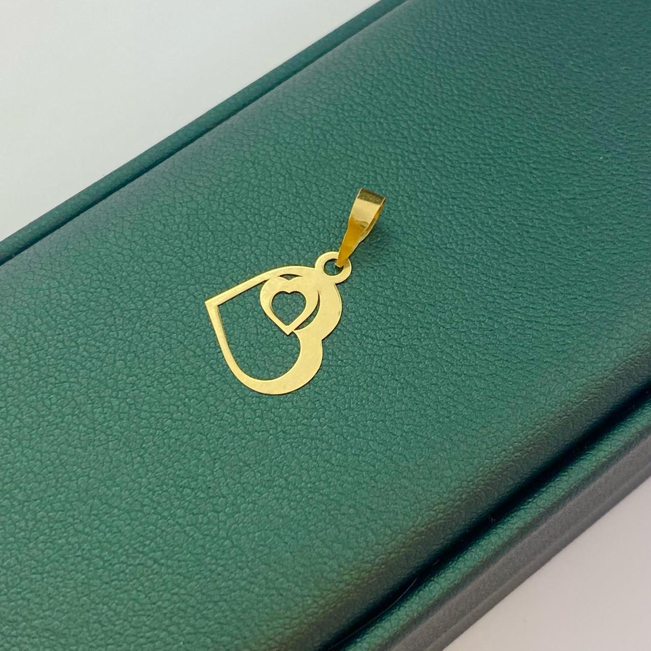 18k Two Heart Pendant