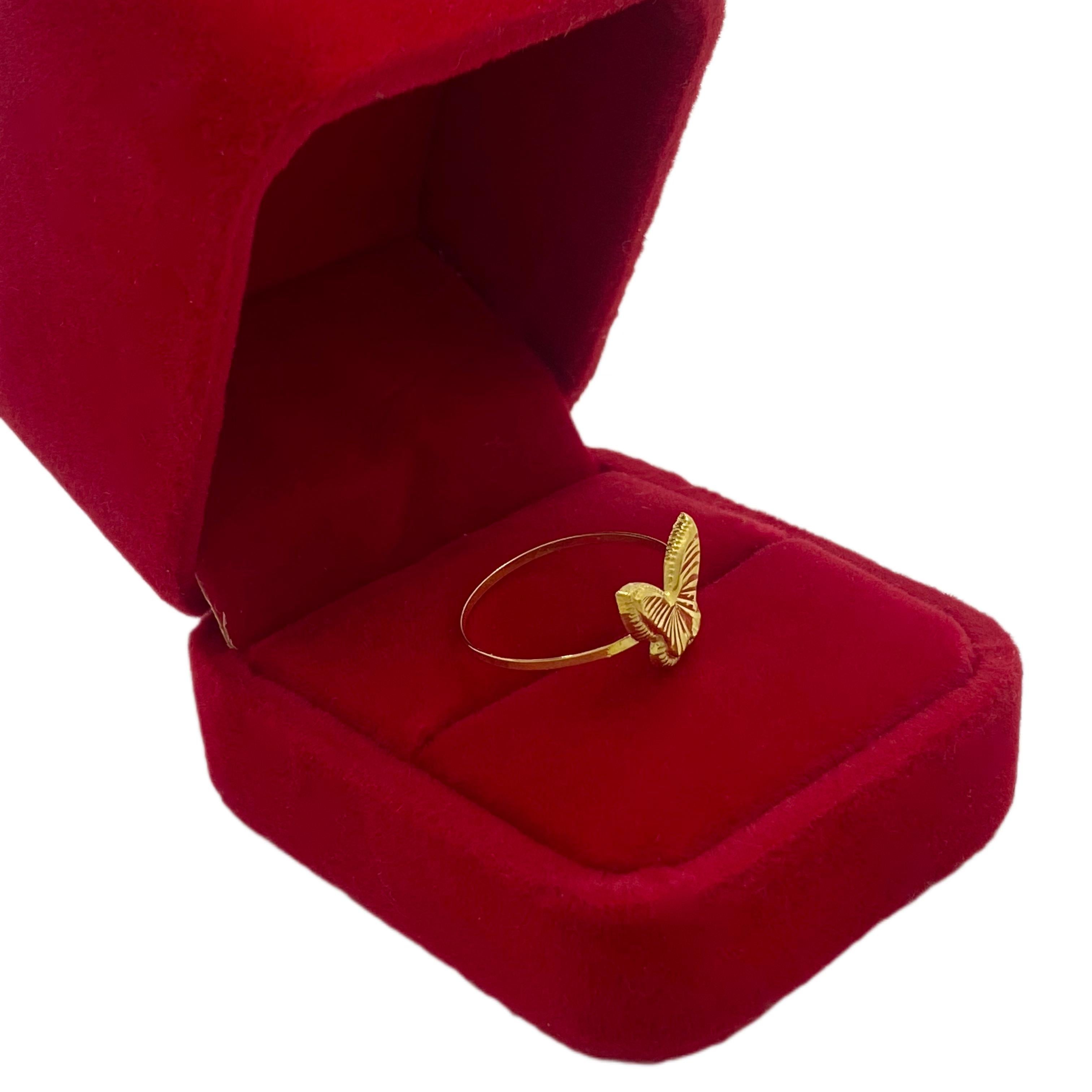18k Gold Butterfly Line Ring