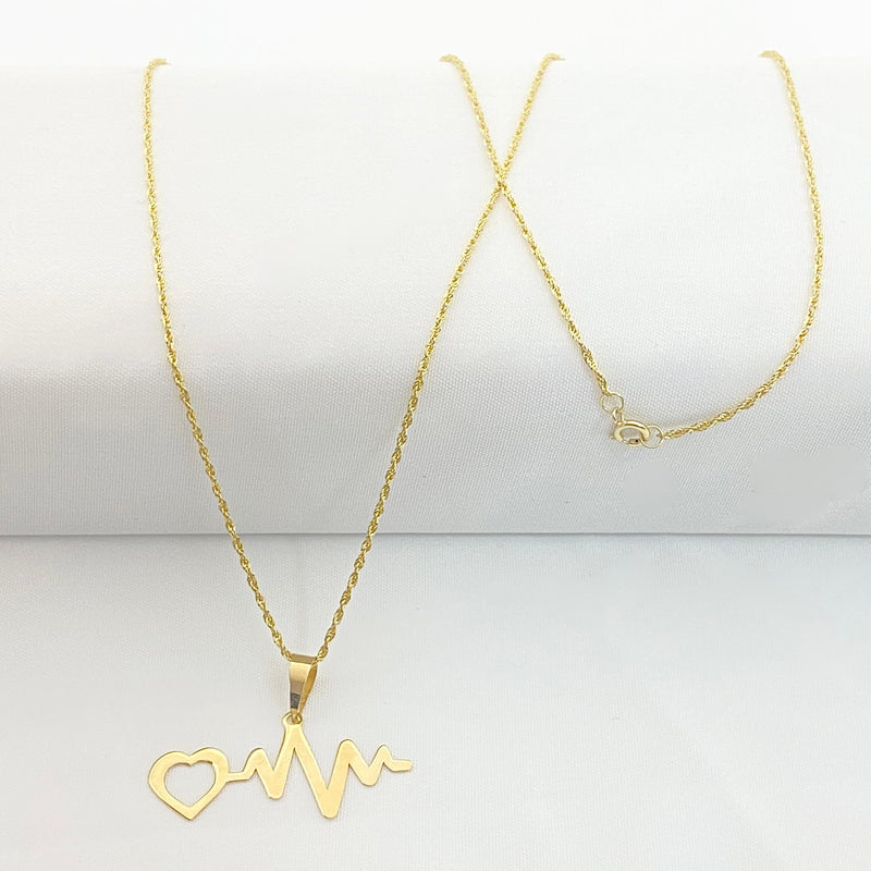 18k Gold Heart Beat Necklace - Special Deals - Embellish Gold
