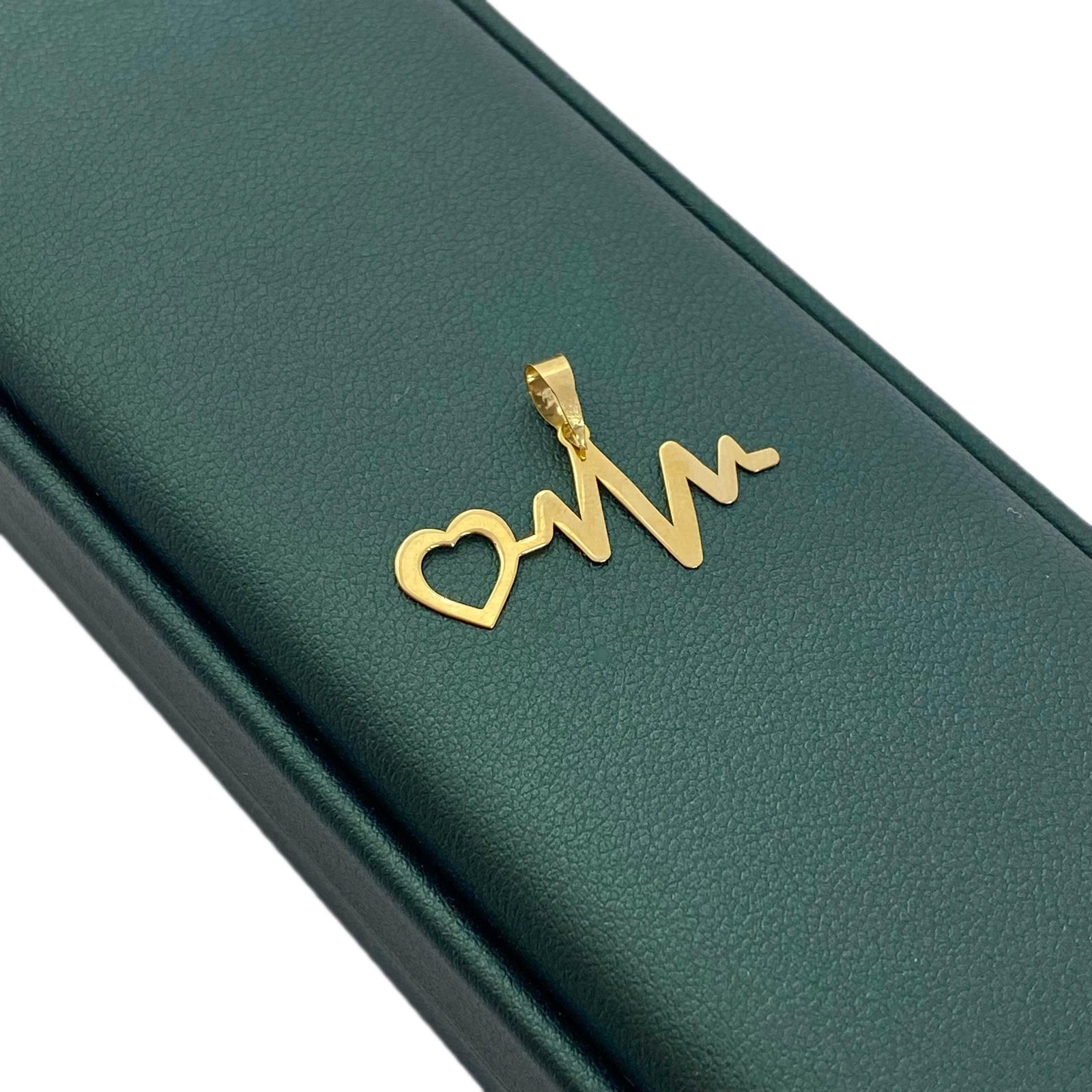 18k Gold Heart Beat Necklace - 18k Gold Necklace - Embellish Gold