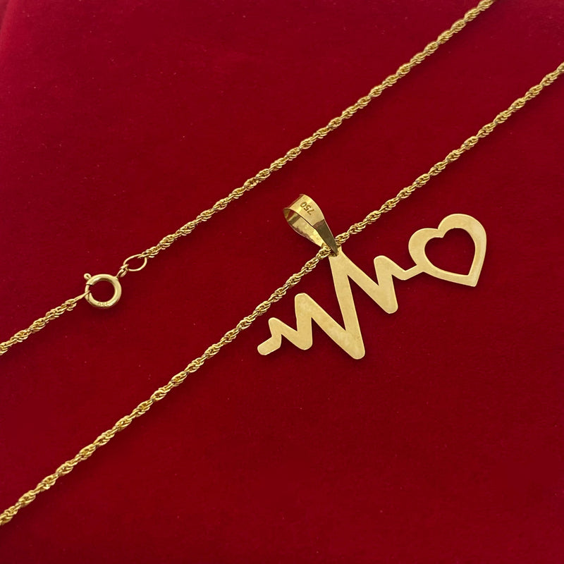 18k Gold Heart Beat Necklace - Special Deals - Embellish Gold