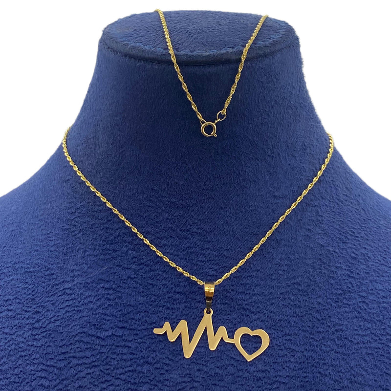 18k Gold Heart Beat Necklace - Special Deals - Embellish Gold
