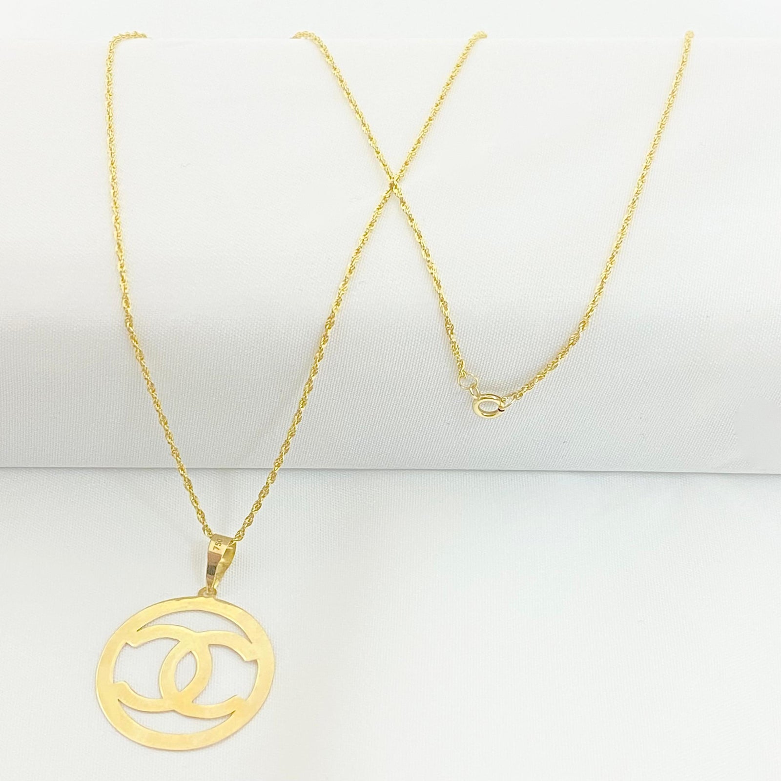 18k Gold Big CC Necklace - 18k Gold Necklace - Embellish Gold
