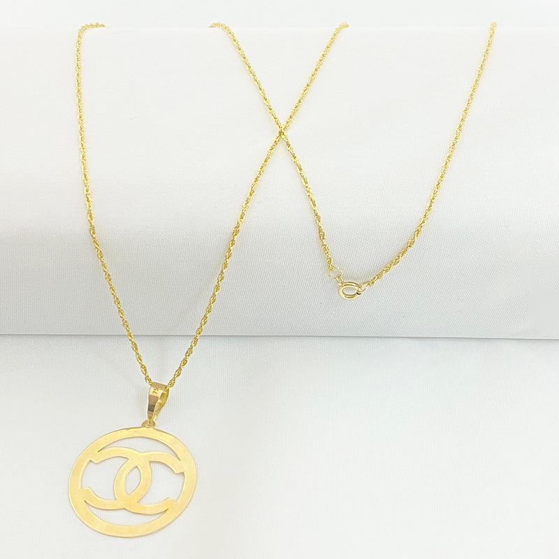 18k Gold Big CC Necklace - 18k Gold Necklace - Embellish Gold
