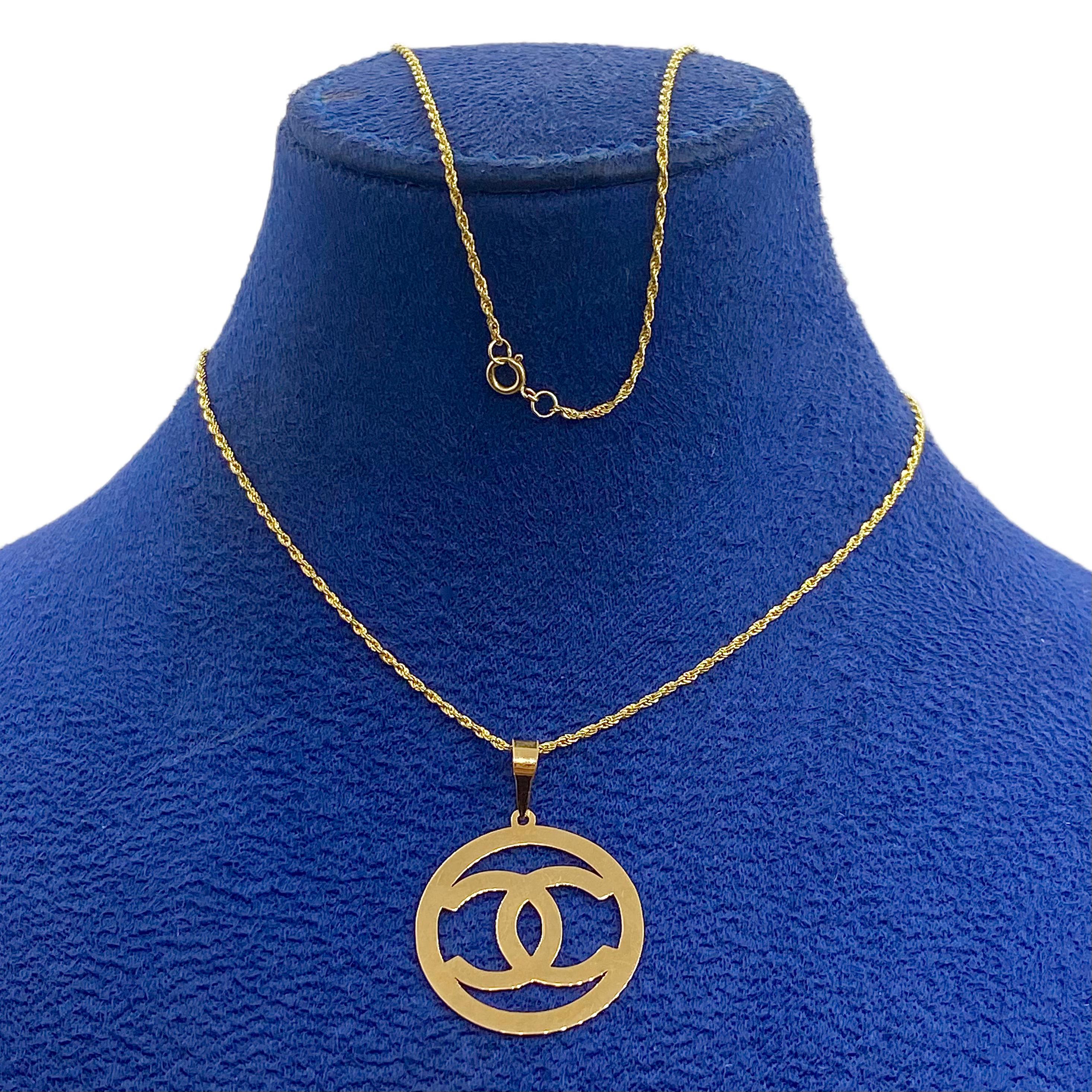 18k Gold Big CC Necklace