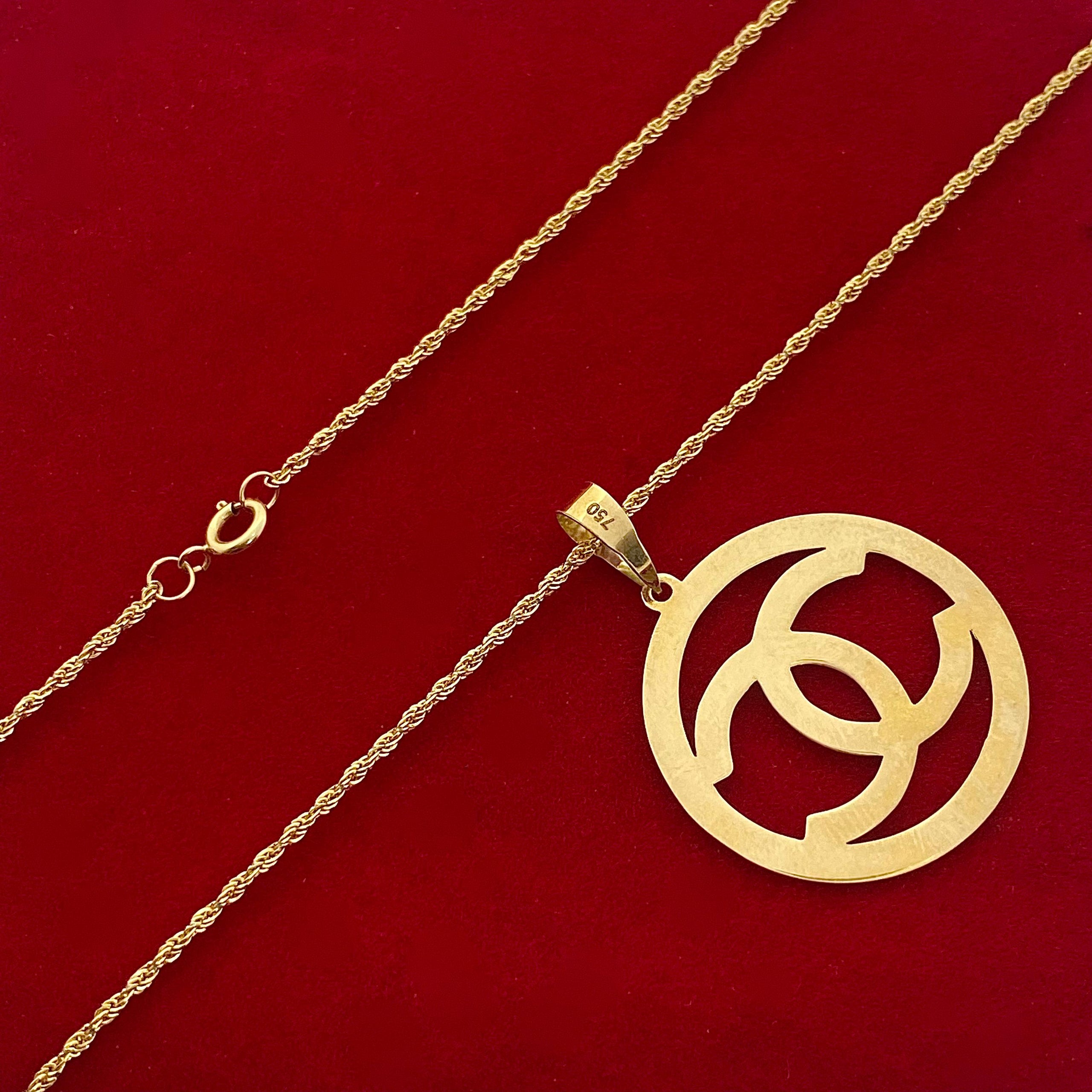 18k Gold Big CC Necklace