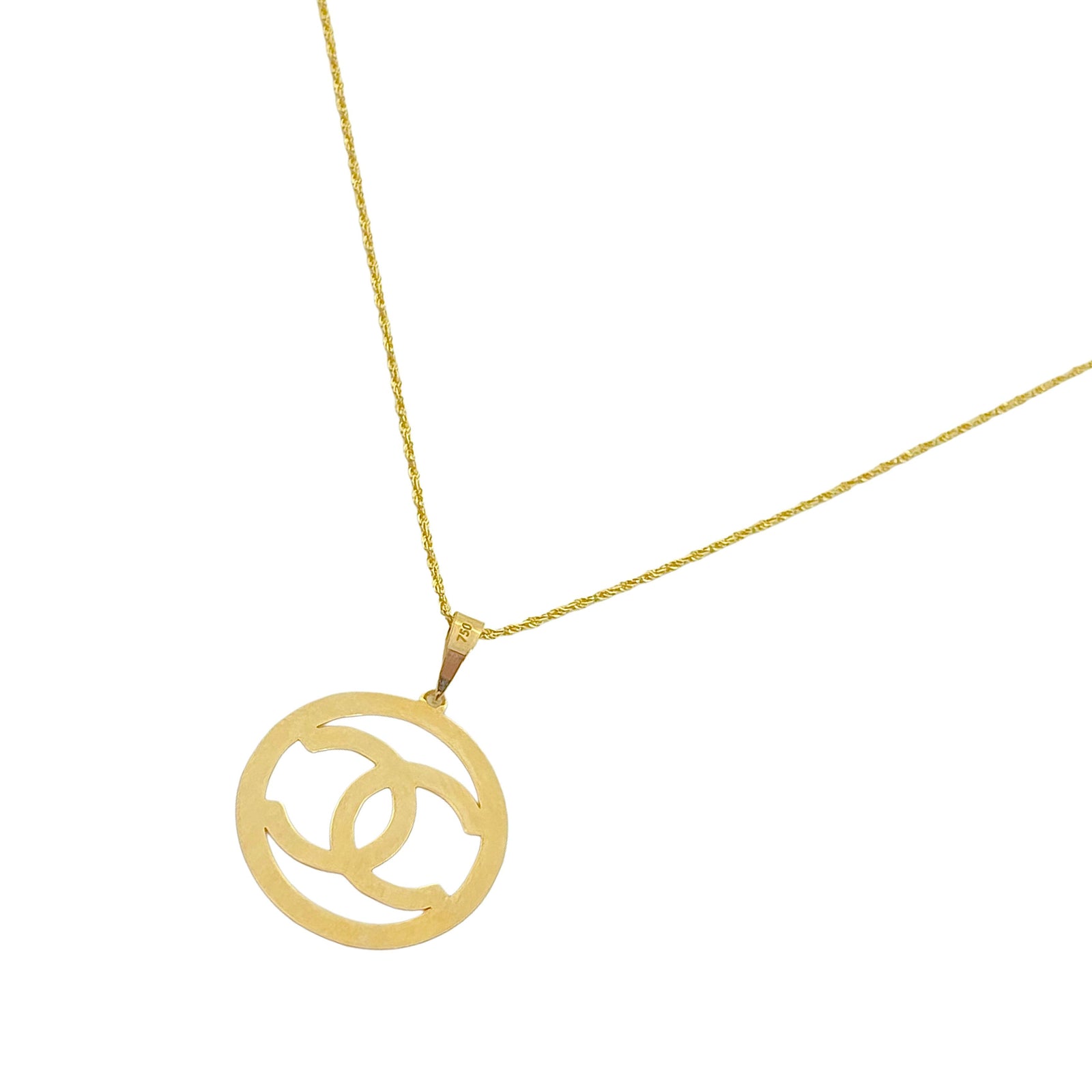 18k Gold Big CC Necklace - 18k Gold Necklace - Embellish Gold