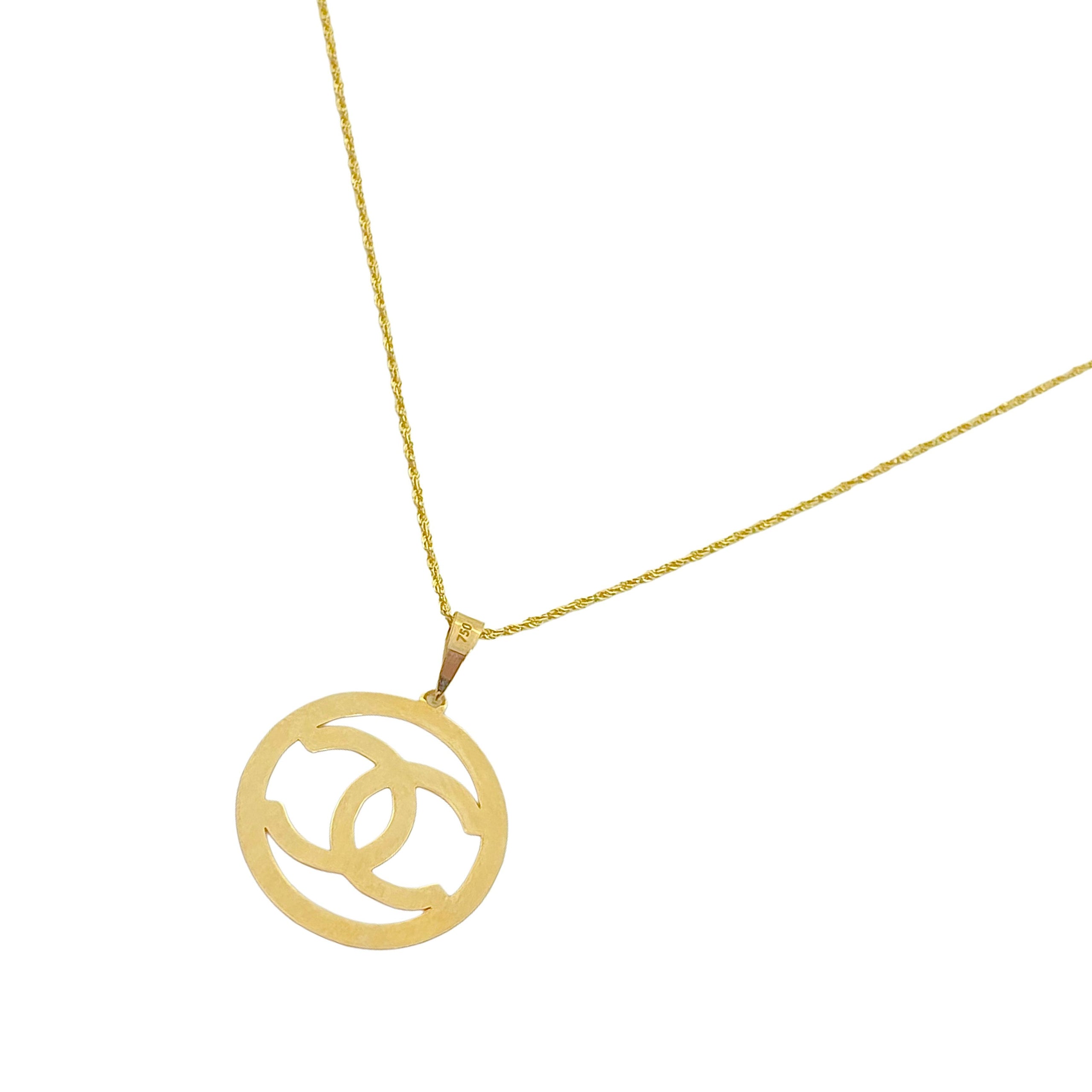 18k Gold Big CC Necklace